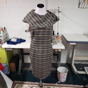 Voodoo Vixen Wiggle Dress Grey Plaid